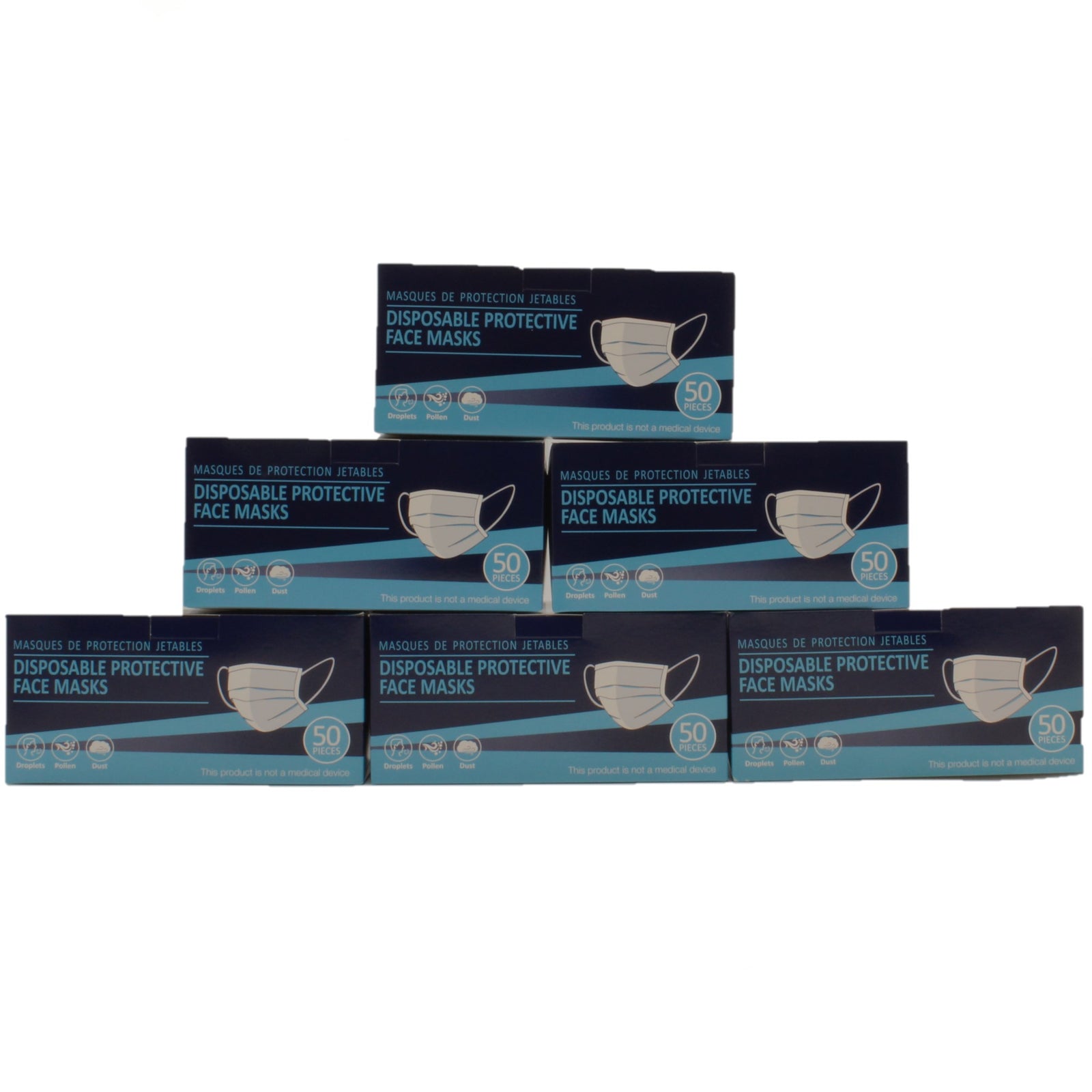Disposable Earloop Face Masks Blue Non Surgical (50/bx)