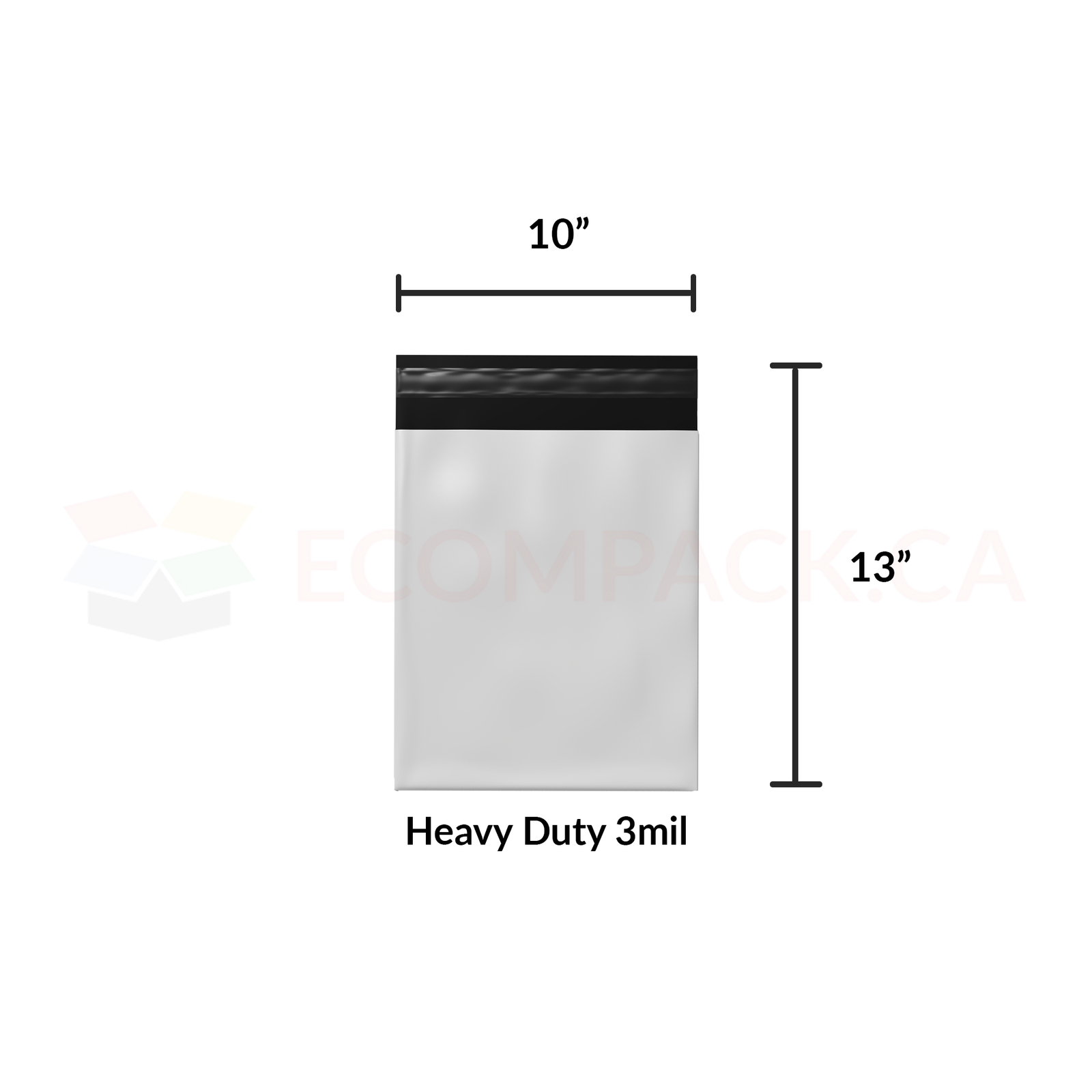 HD Poly Mailer Self-Seal 3mil White 10" x 13" (100/pk)