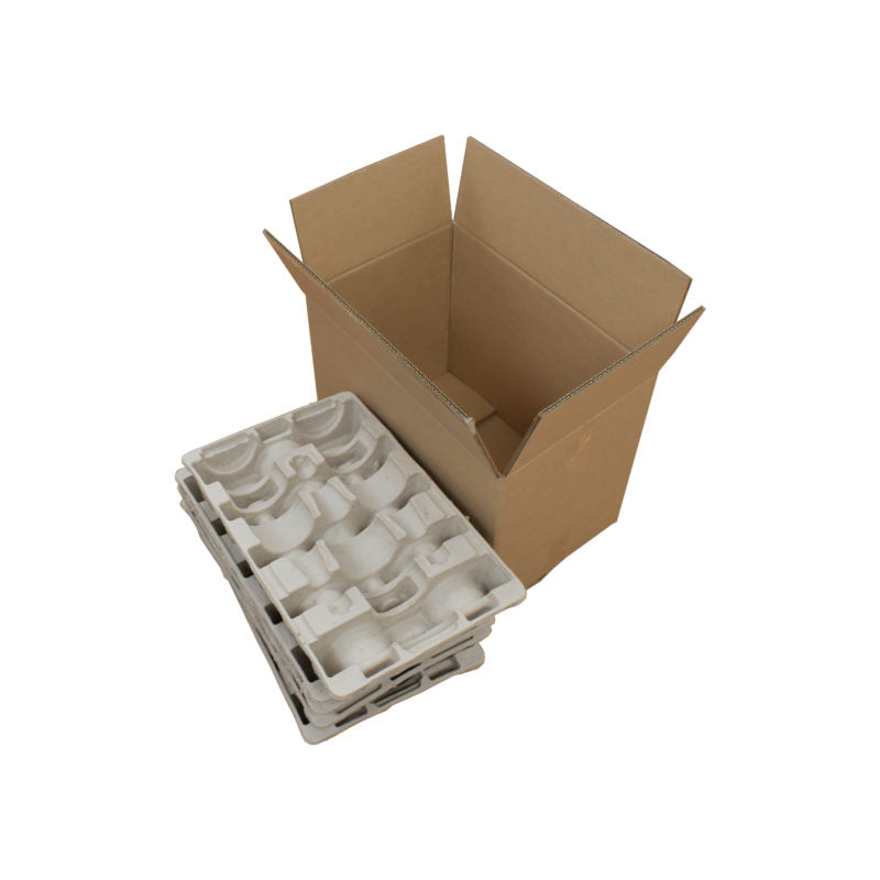12 Bottle Pack Wine Boxes w/ Pulp Inserts (10/bu)