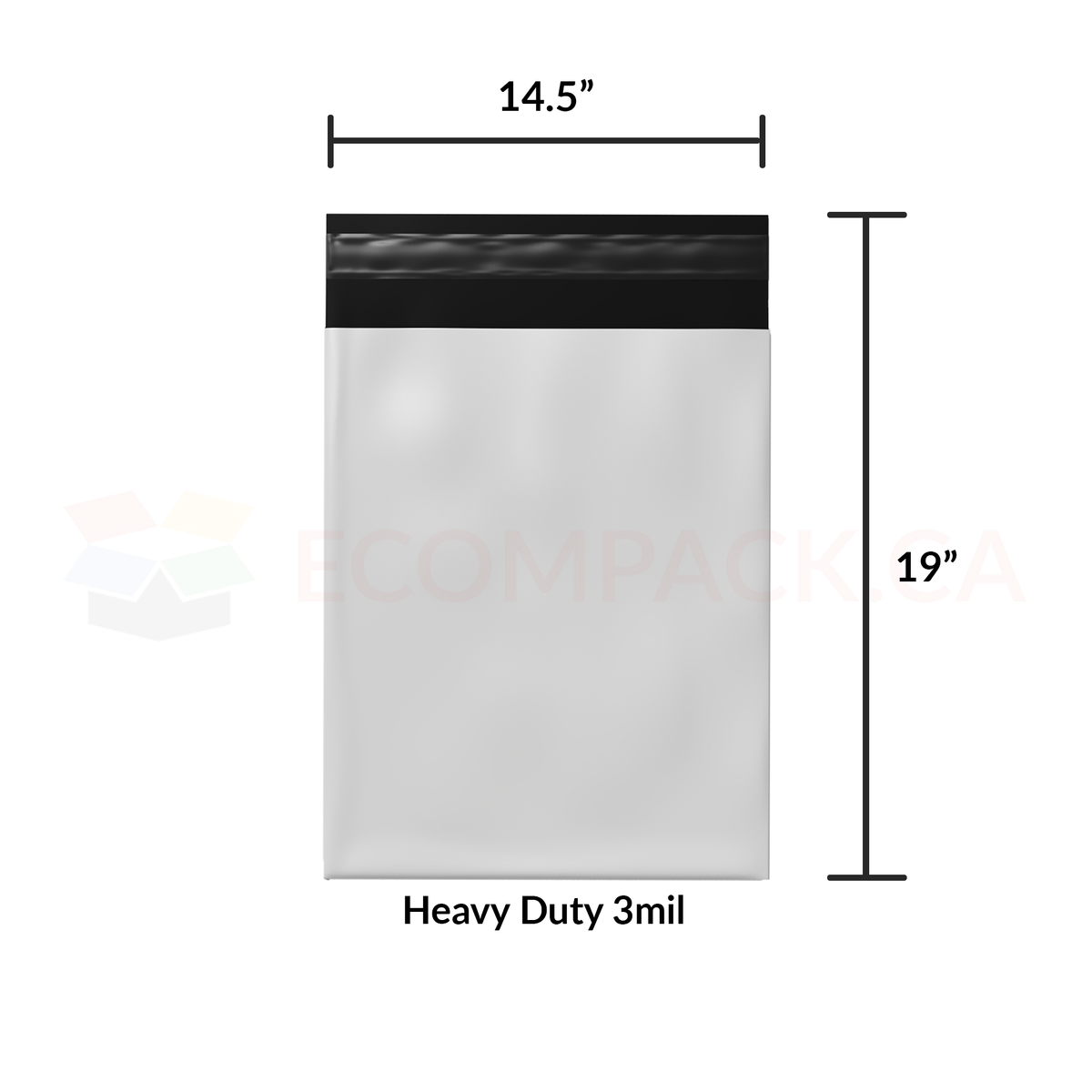 HD Poly Mailer Self-Seal 3mil White 14.5" x 19" (100/pk)
