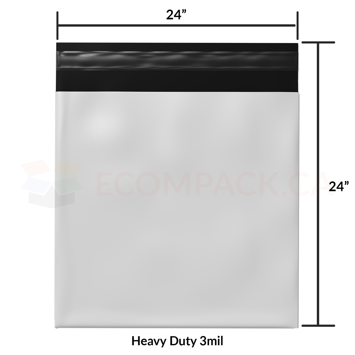 HD Poly Mailer Self-Seal 3mil White 24" x 24" (100/pk)