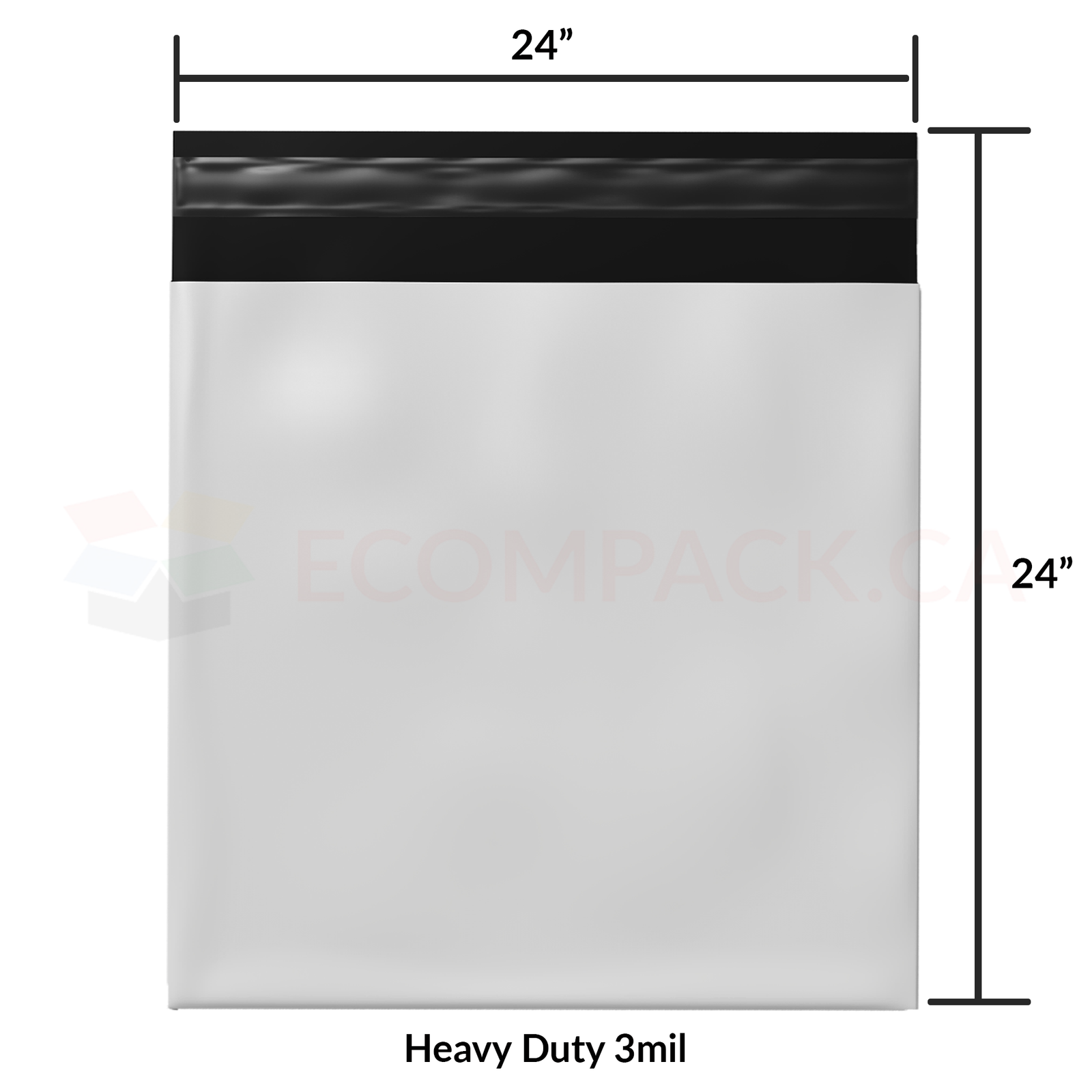 HD Poly Mailer Self-Seal 3mil White 24" x 24" (100/pk)