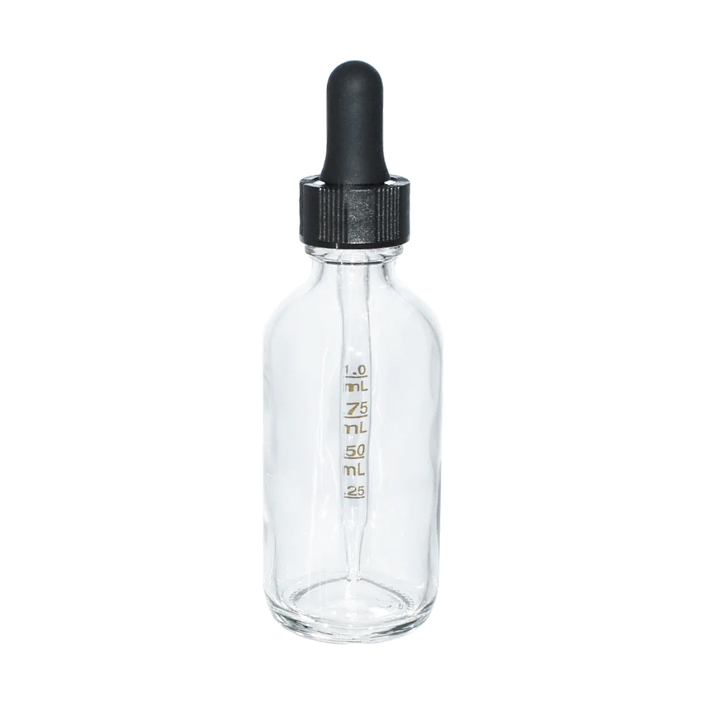 2oz Graduated Glass Dropper Bottles Clear 24/cs
