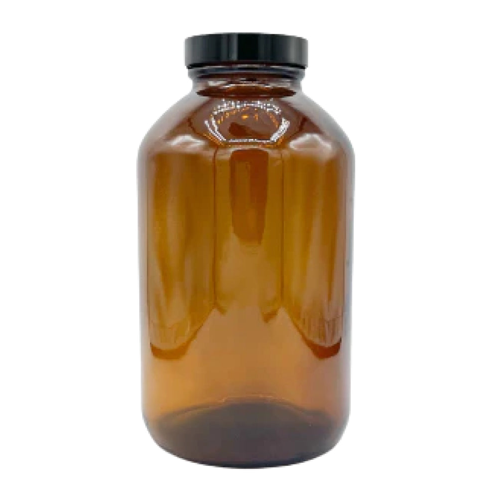 32oz Glass Bottles Boston Round Amber Wide-Mouth (12/cs)
