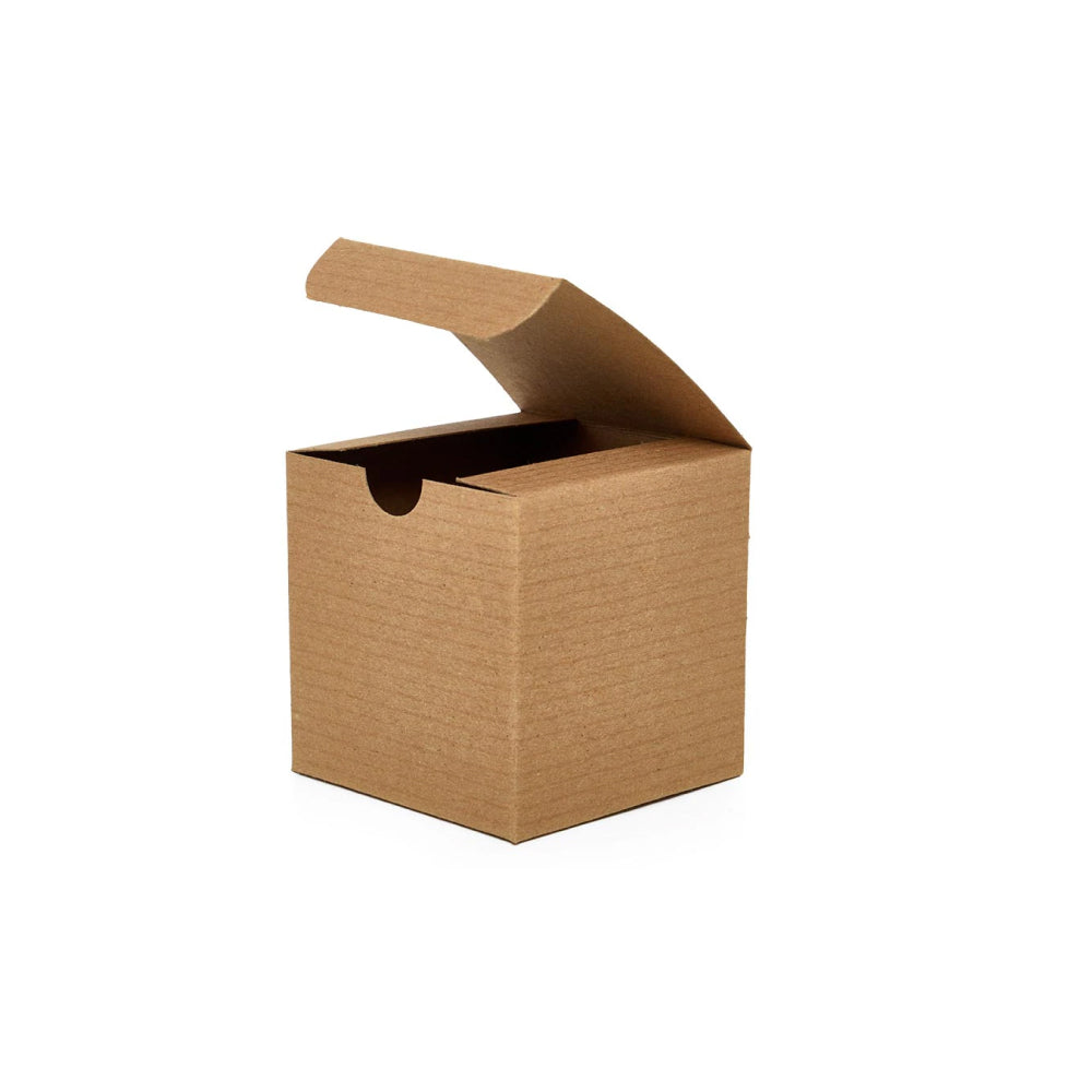3" x 3" x 3" PinStripe Kraft Gift Box 100/cs