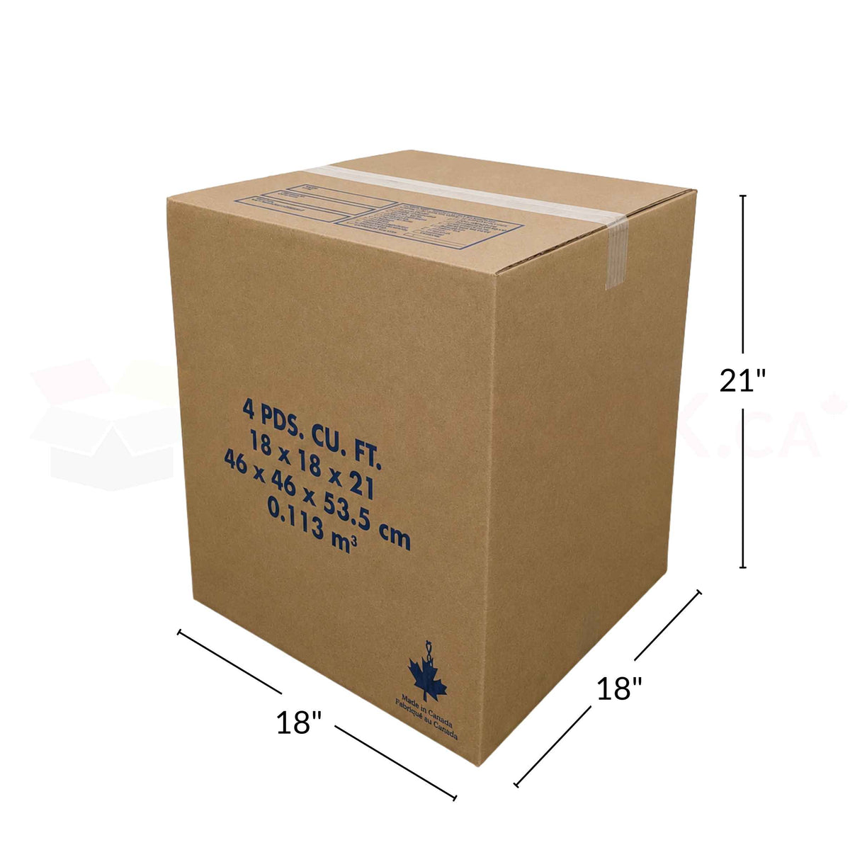 4 Cube Moving Box 18" x 18" x 21" Kraft 32ETC (5/bu)