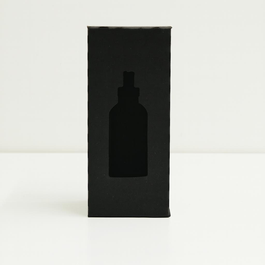 4oz Die-Cut Box for Boston Round Bottles 32ECT Black/Black (100/pk)