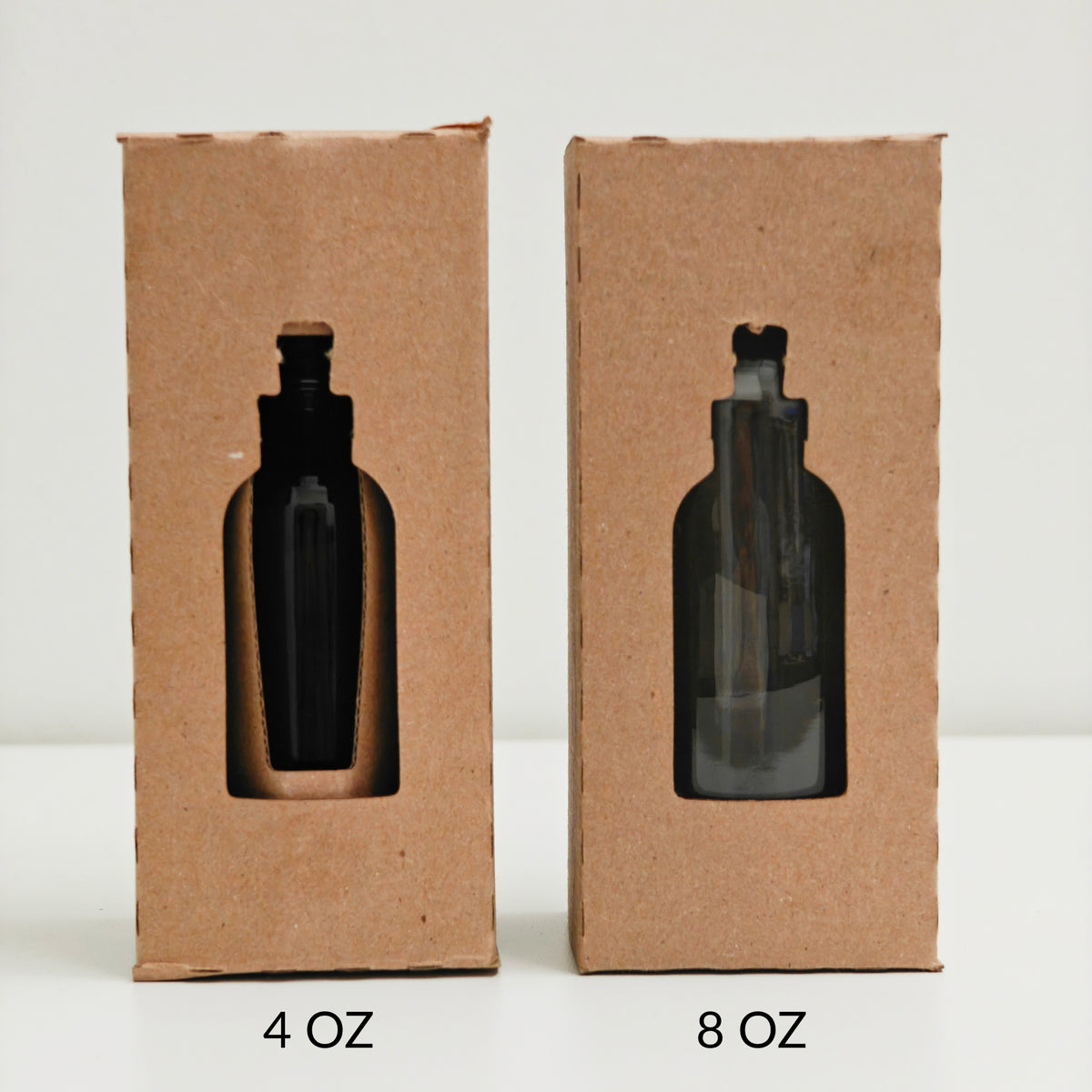 4oz / 8oz Die Cut Box for Boston Round Bottles 32ECT Kraft (100/bu)