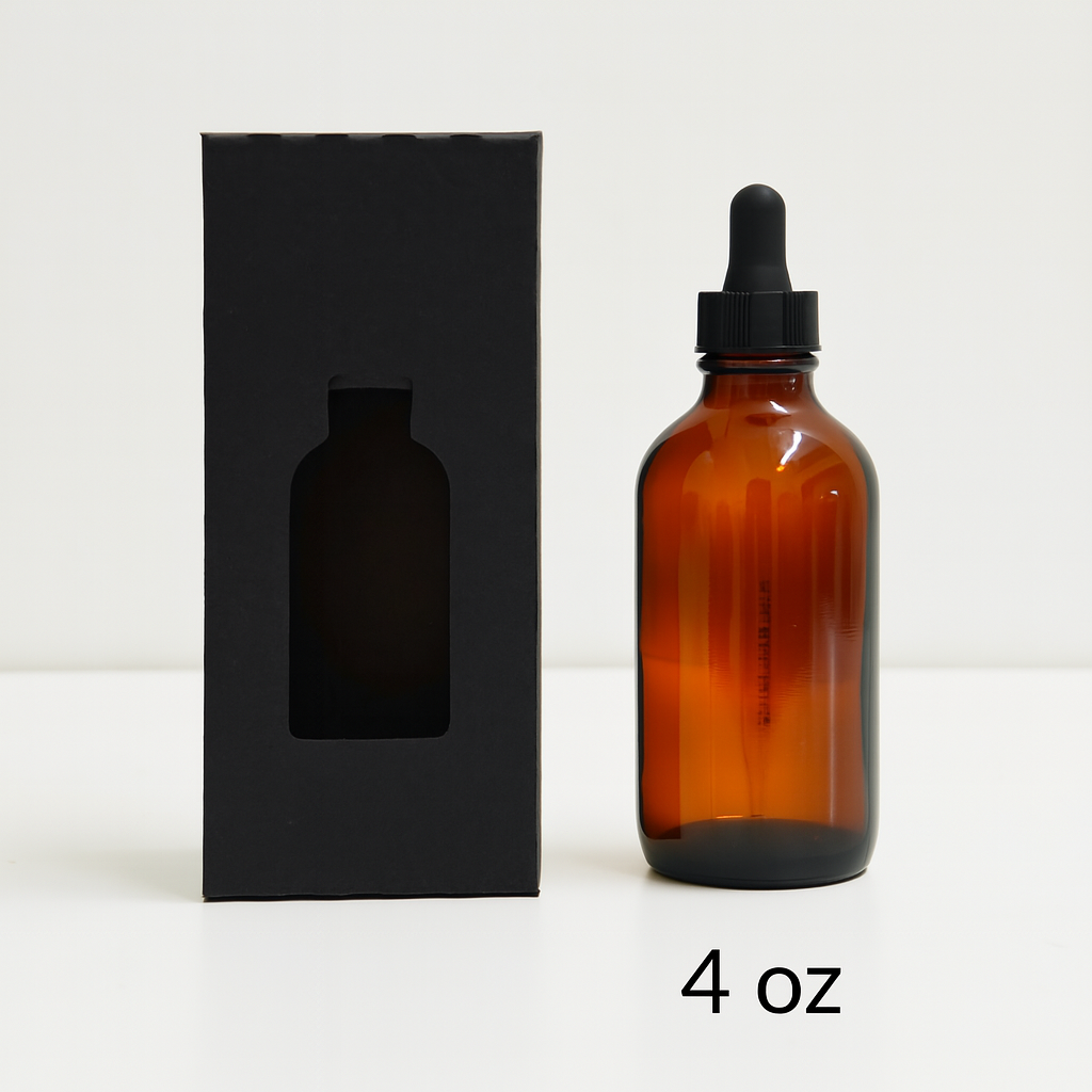 4oz Die-Cut Box for Boston Round Bottles 32ECT Black/Black (100/pk)