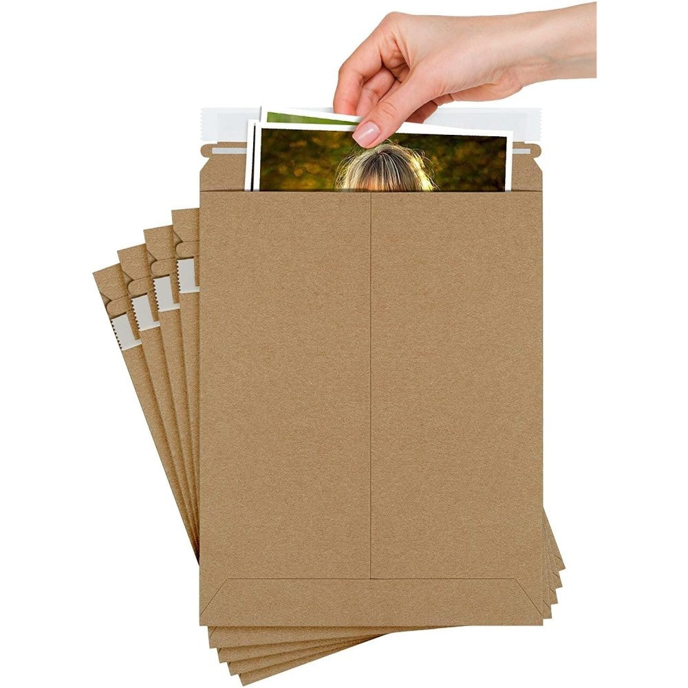 Kraft Rigid Mailers / Stay Flat Mailers 9.75" x 12.25" Self-Seal (100/cs)