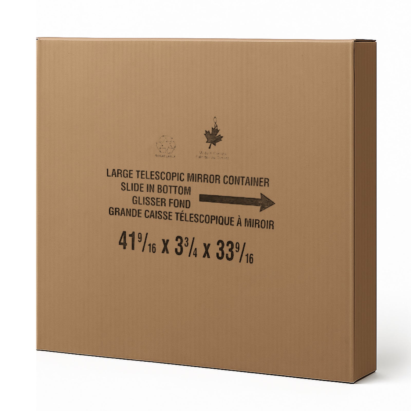 Large Mirror Carton Inner 41" x 3-7/8″ x 33" 32ETC Kraft (5/bu)