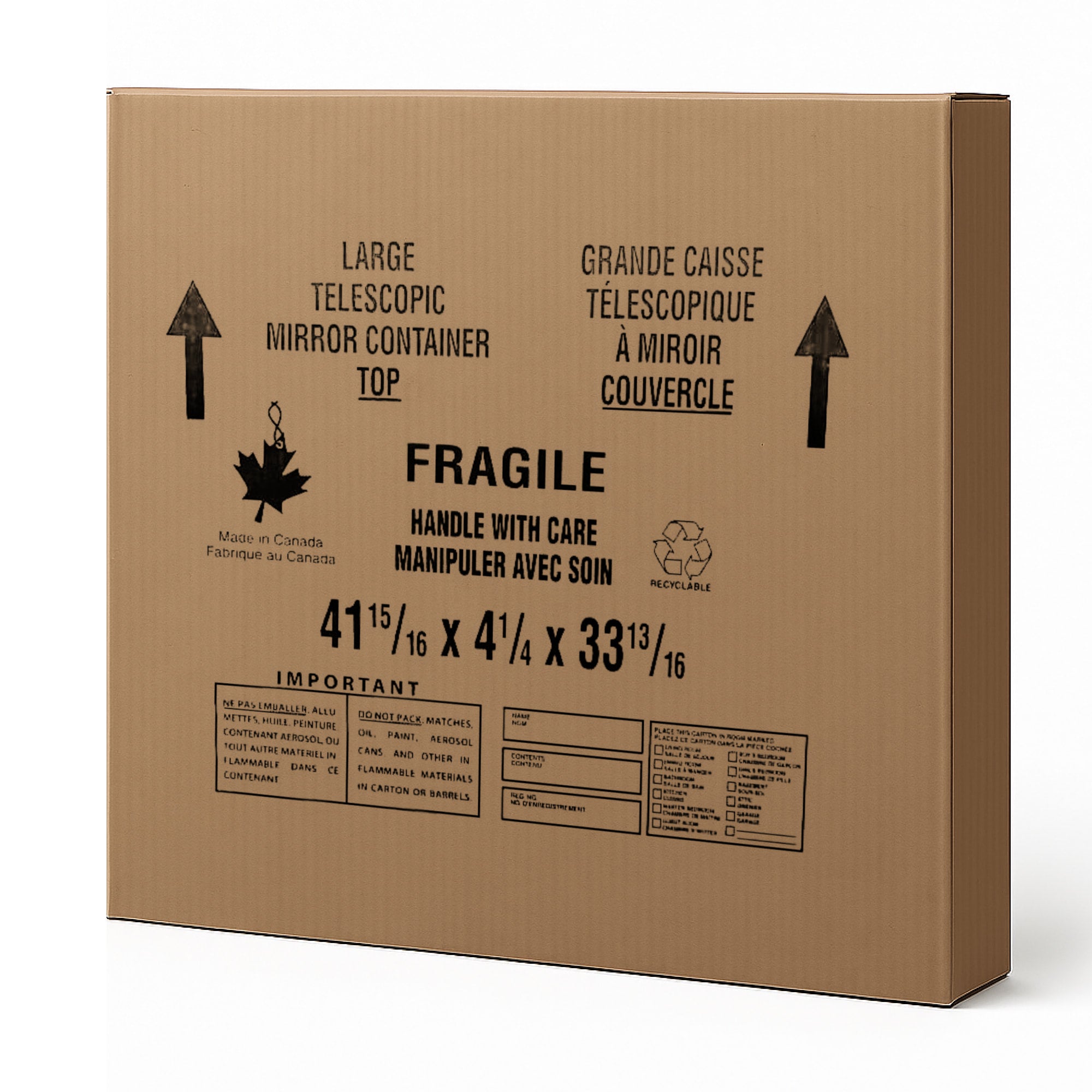 Large Mirror / Picture Frame Box Top 42" x 4" x 34" Kraft