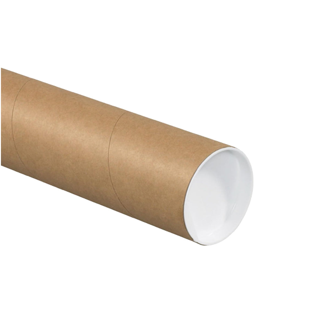 Mailing Tubes 3&quot; Dia. x 37&quot; useable w/ White Caps 0.065 wall 24/Bu