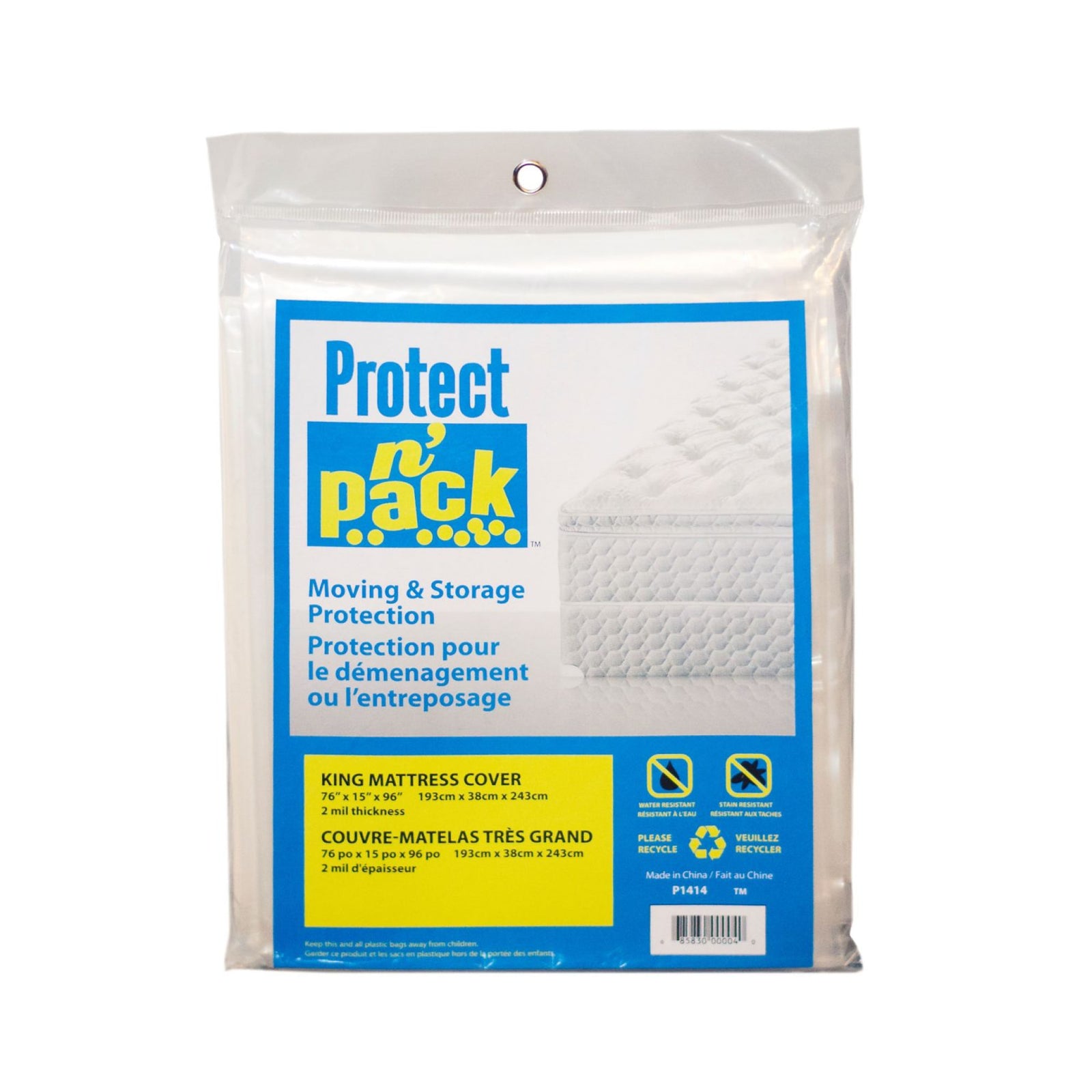 King Mattress Cover 76" x 15" x 96" 2mil Clear (1/pk)