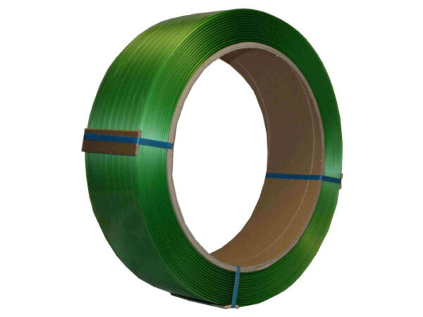 Polyester Strapping 5/8&quot; x 0.035&quot; x4000&#39; x 1400# 16&quot;x8&quot; Core Green