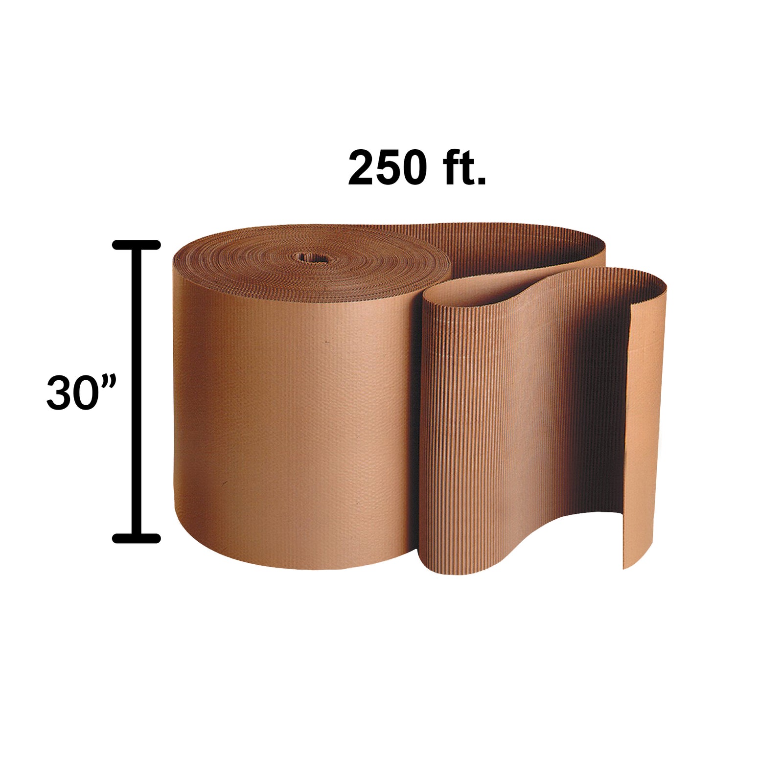 Single Face Kraft Corrugated Rolls C-Flute 30" x 250'