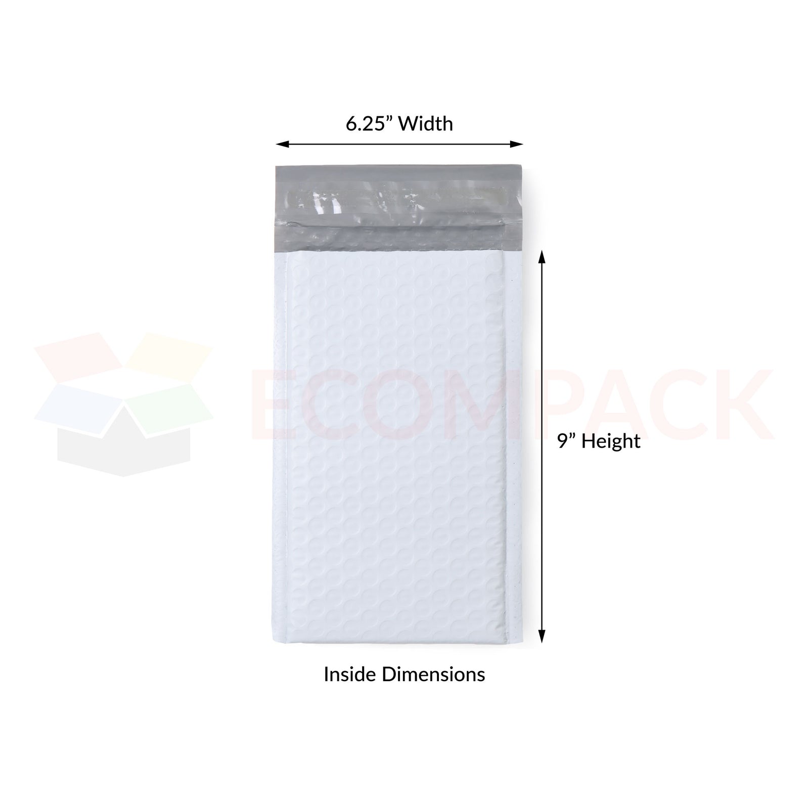 #0 - Poly Bubble Mailer White 6.25" x 9" Usable (250/cs)
