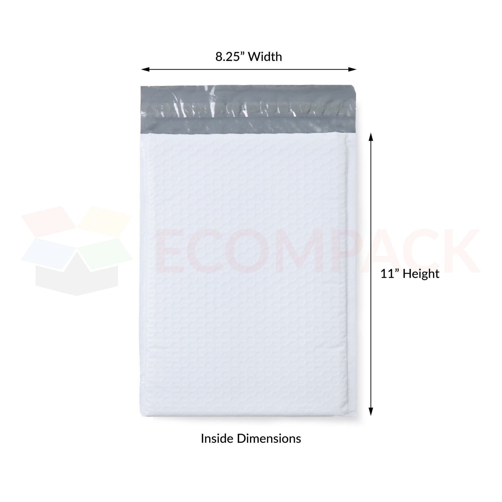 #2 - Poly Bubble Mailer White 8.25" x 11" Usable (100/cs)
