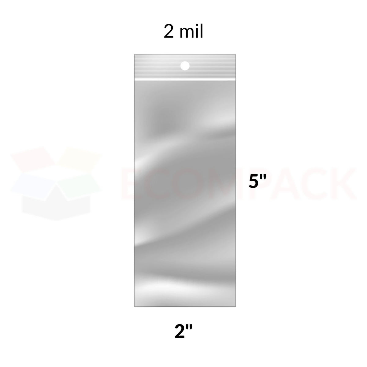 Reclosable Poly Bags 2mil Clear 2&quot; x 5&quot; 1000/bx