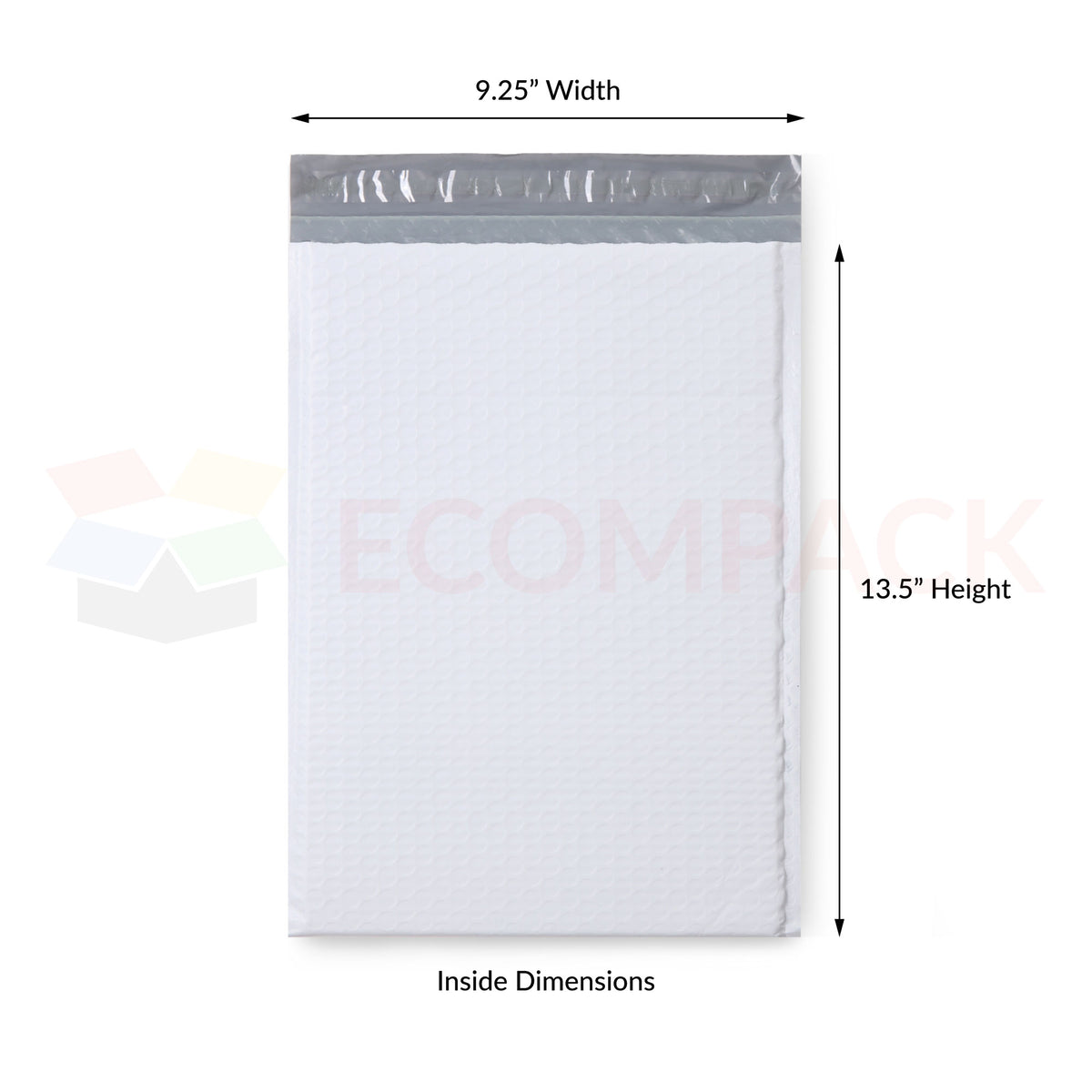 #4 - Poly Bubble Mailer White 9.25&quot; x 13.5&quot; Usable (100/cs)