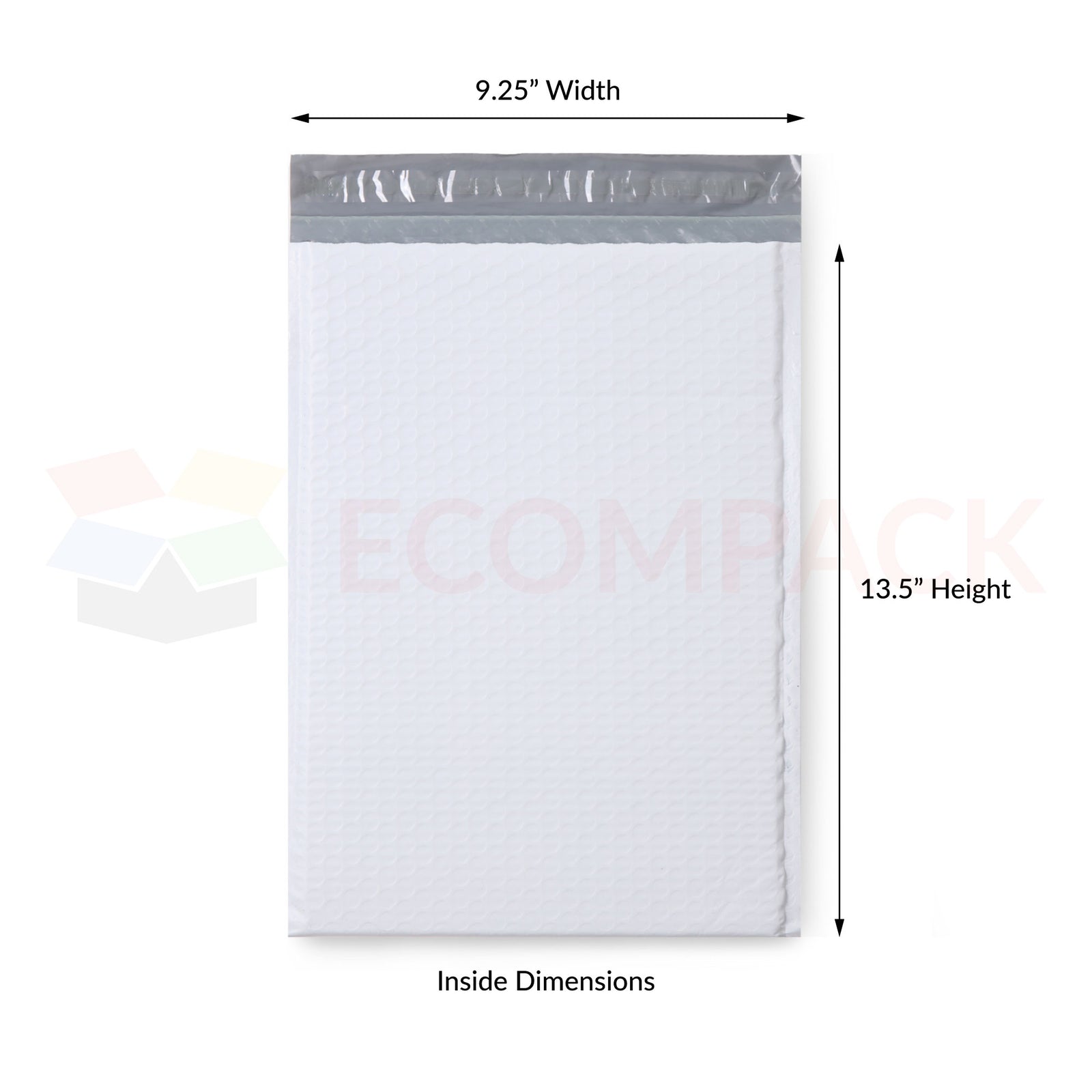 #4 - Poly Bubble Mailer White 9.25" x 13.5" Usable (100/cs)