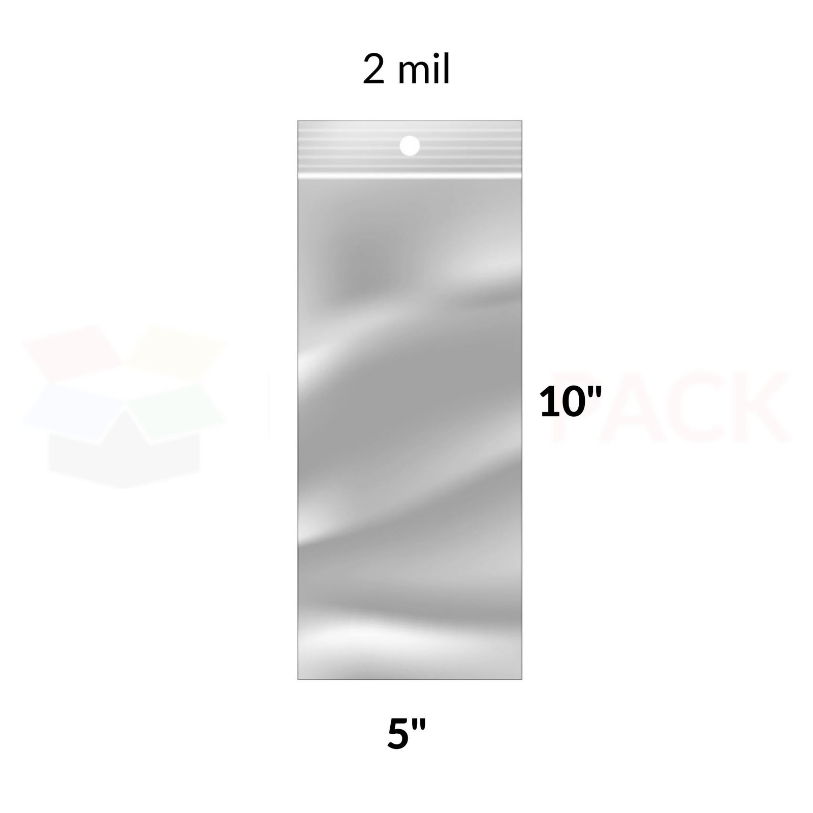 Reclosable Poly Bags 2mil Clear 5" x 10" 1000/bx