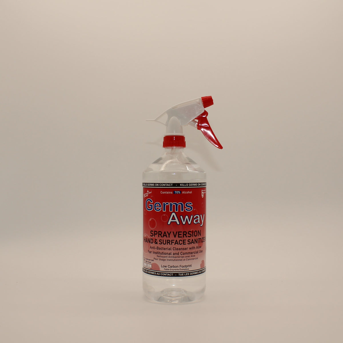Hand and Surface Sanitizer Spray 1L Bottle 70% Germs Away (Made in Canada)