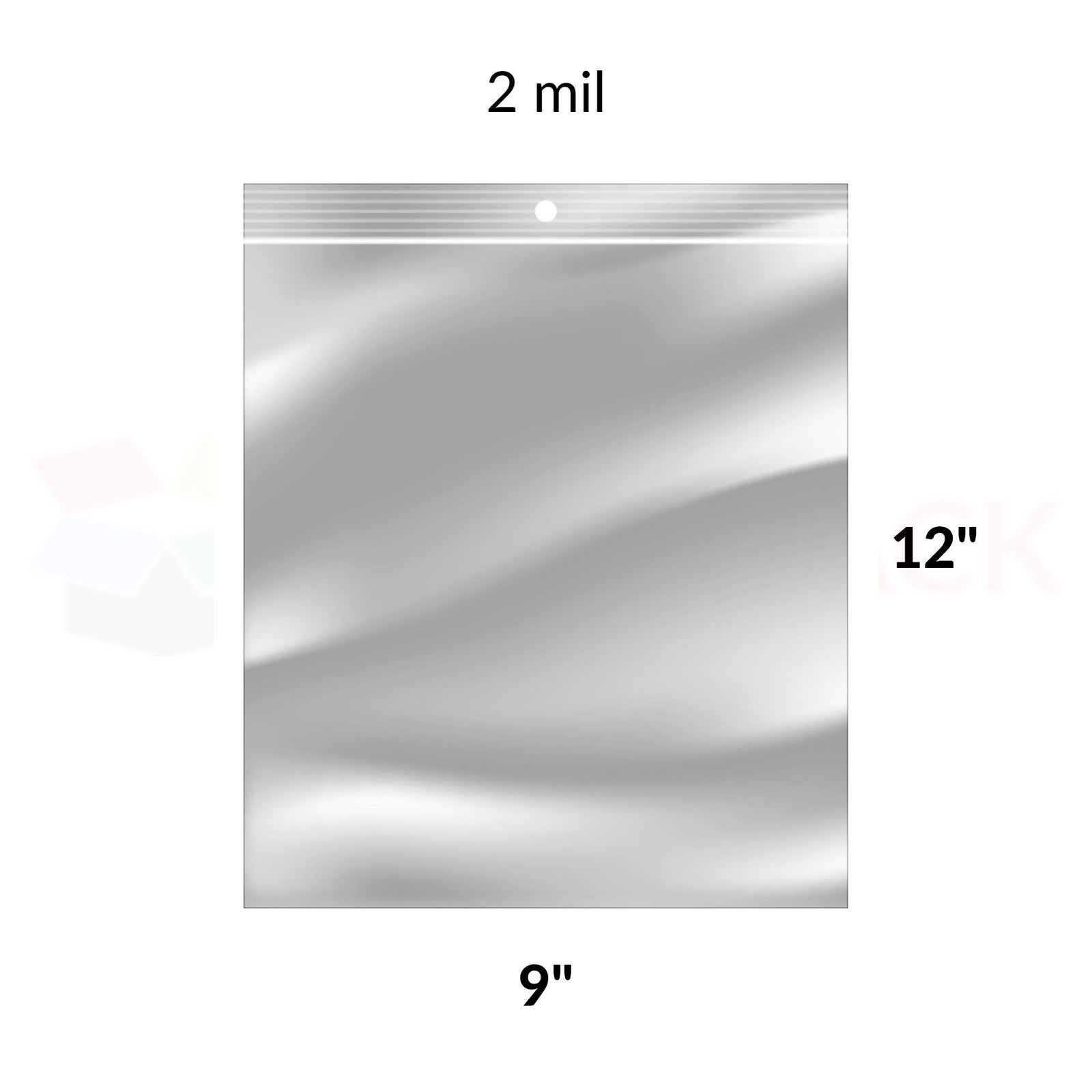 Reclosable Poly Bags 2mil Clear 9" x 12" 1000/bx