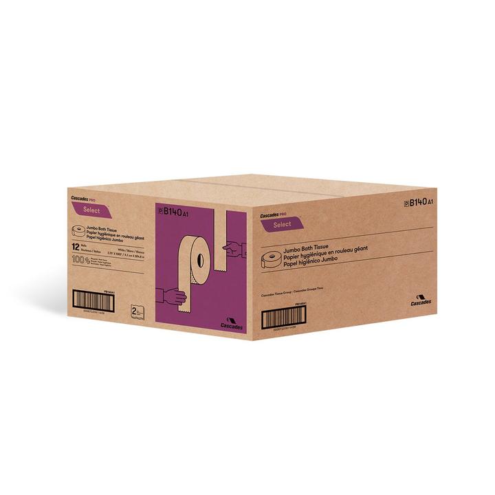 Cascades PRO Select® Jumbo Toilet Paper 2-ply 3.3" x 1000' X 12 Rolls/cs - B140