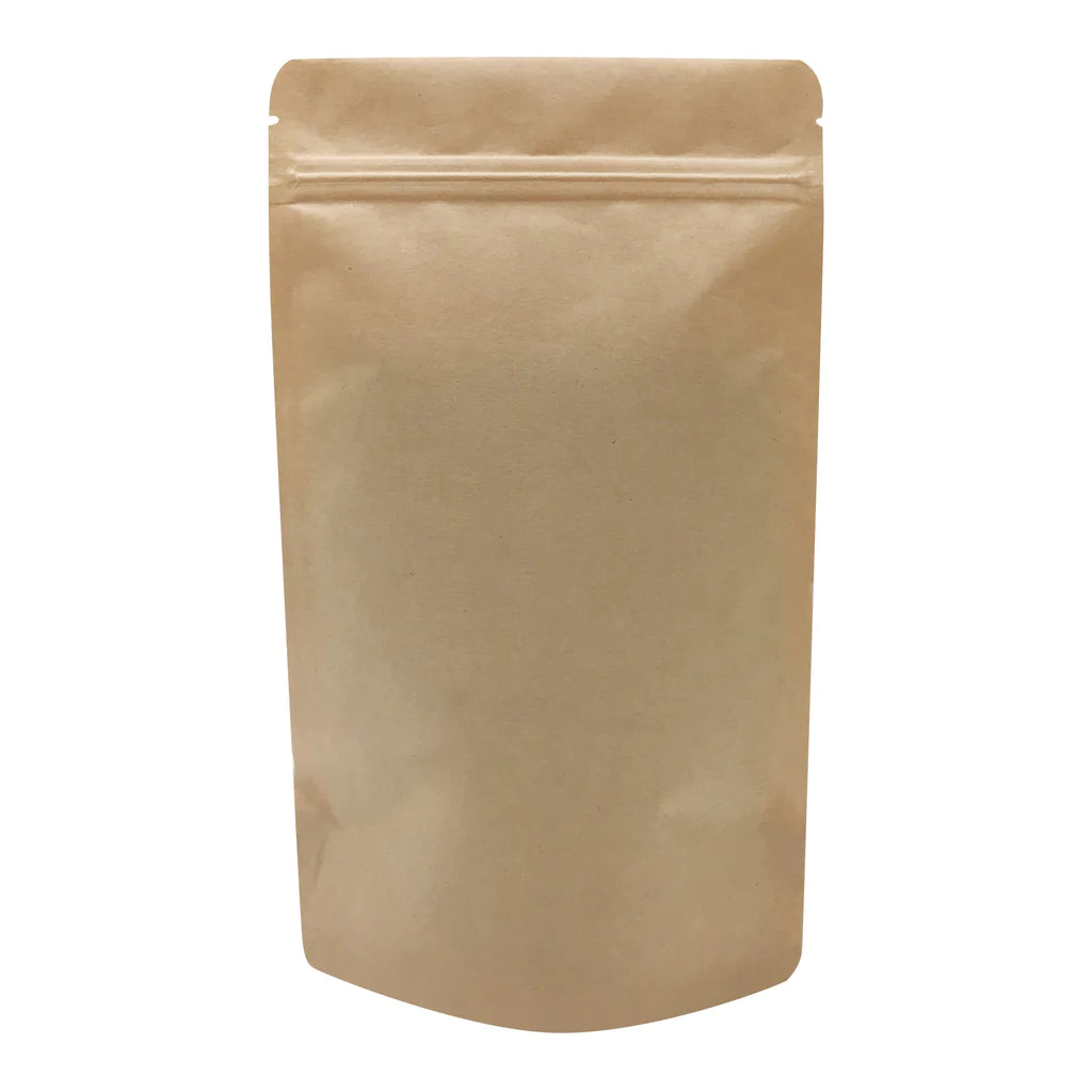 Bio Standup Pouch w/ Zipper 6-1/4" x 9-1/16" x 1-3/4" Gus. Kraft 250g 100/pk
