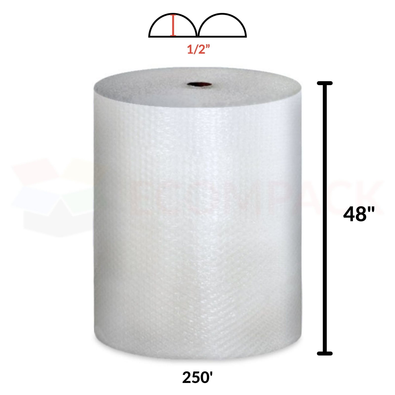 1/2" Bubble Roll 48" x 250' Clear (1 roll)