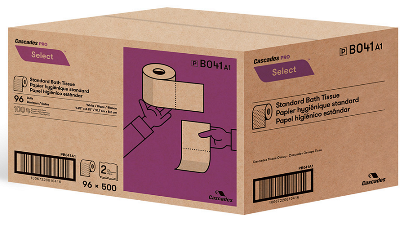 Cascades PRO Select® Standard Toilet Paper 2-ply 500sh/ro 96 Rolls/case - B041
