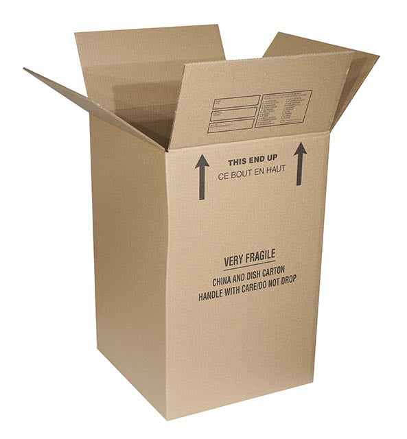 China / Dish Box 18" x 18" x 24" Kraft 42BC Double Wall