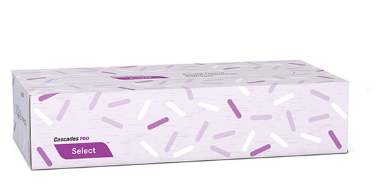 Cascades PRO Select® Flat Box Facial Tissue 2-ply 100sh/bx 30 Boxes/case - F950