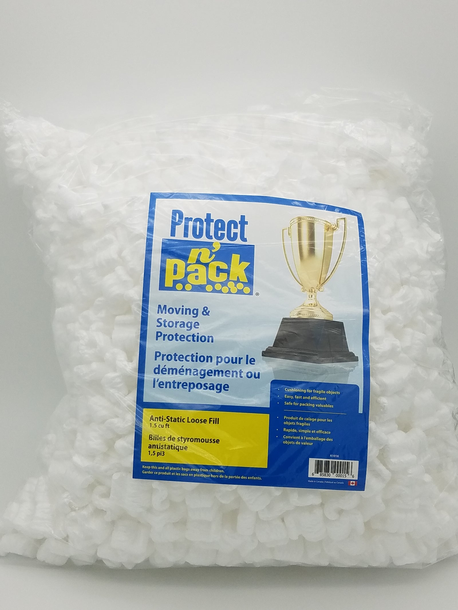 Anti-Static Foam Peanuts White 1.5 Cu. Ft. Bag | Ecompack.ca