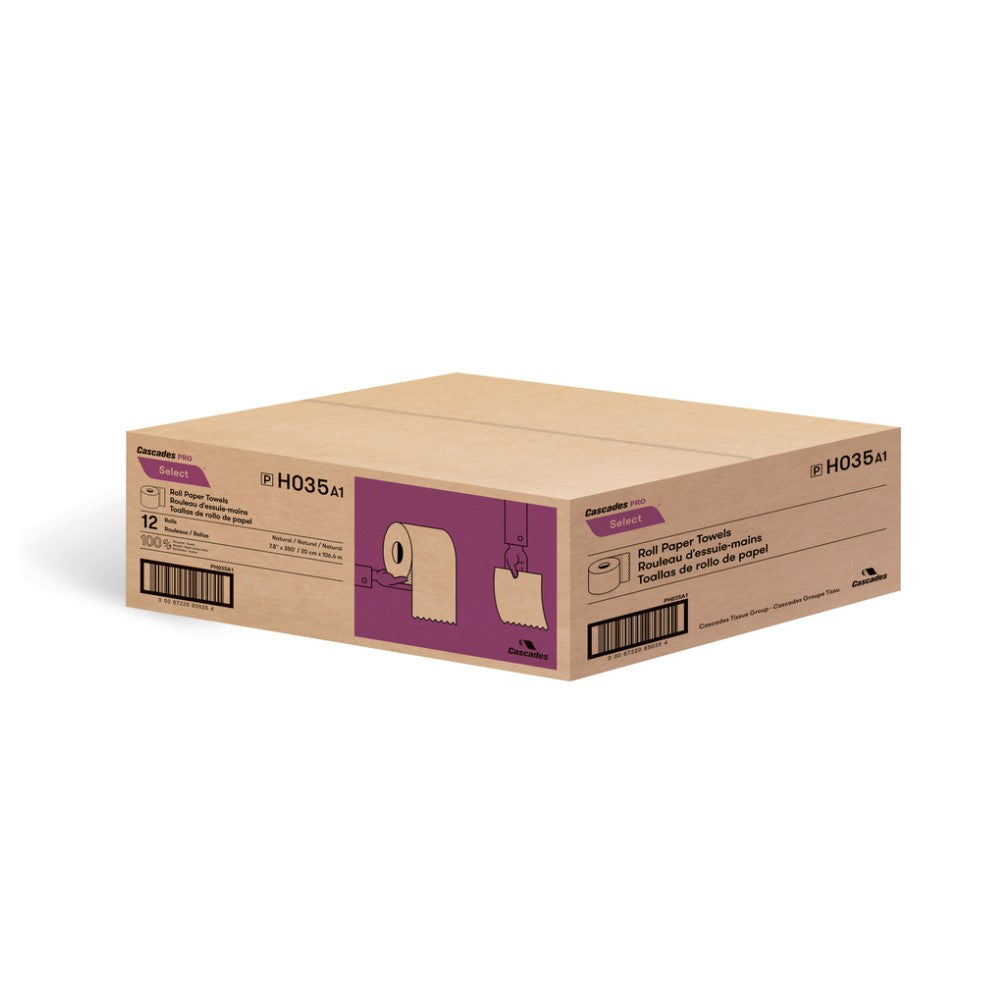 Cascades PRO Select® Kraft Roll Paper Towels 350&#39; X 12 Rolls/cs - H035