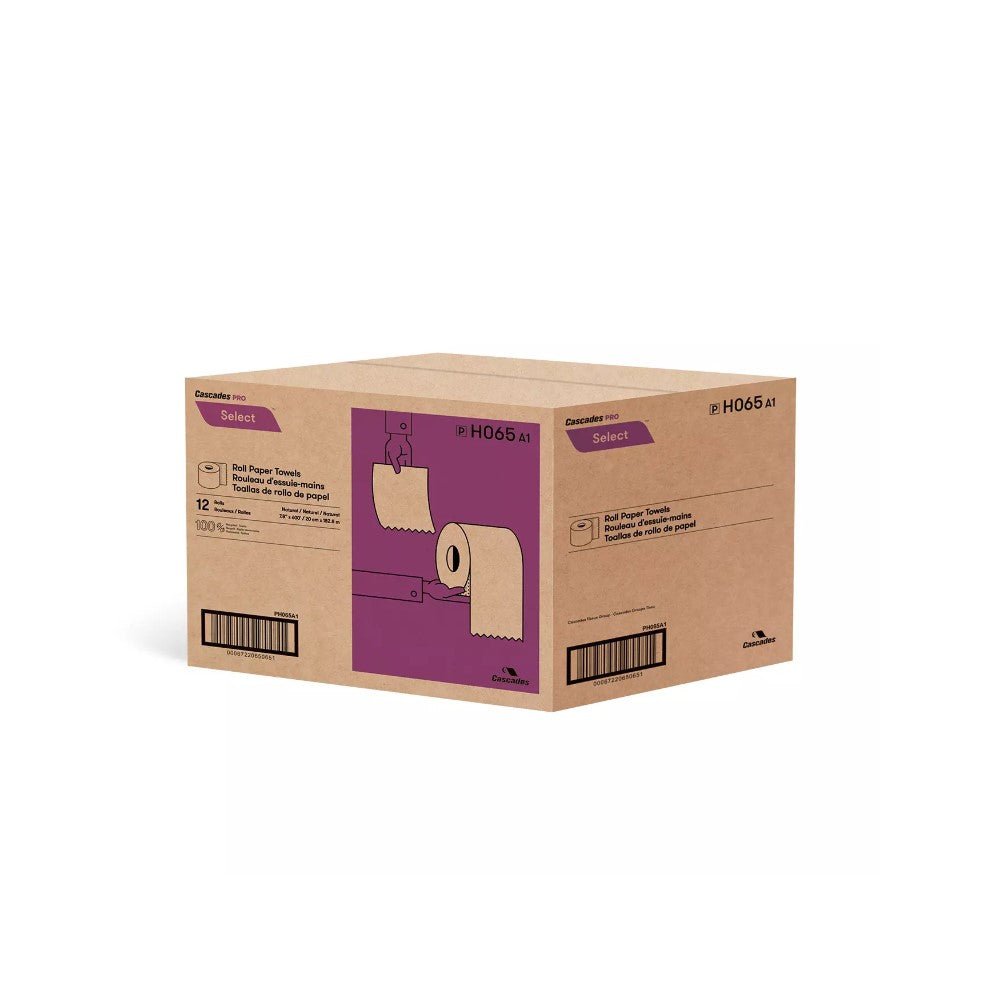 Cascades PRO Select® Kraft Roll Paper Towels 600' X 12 Rolls/cs - H065