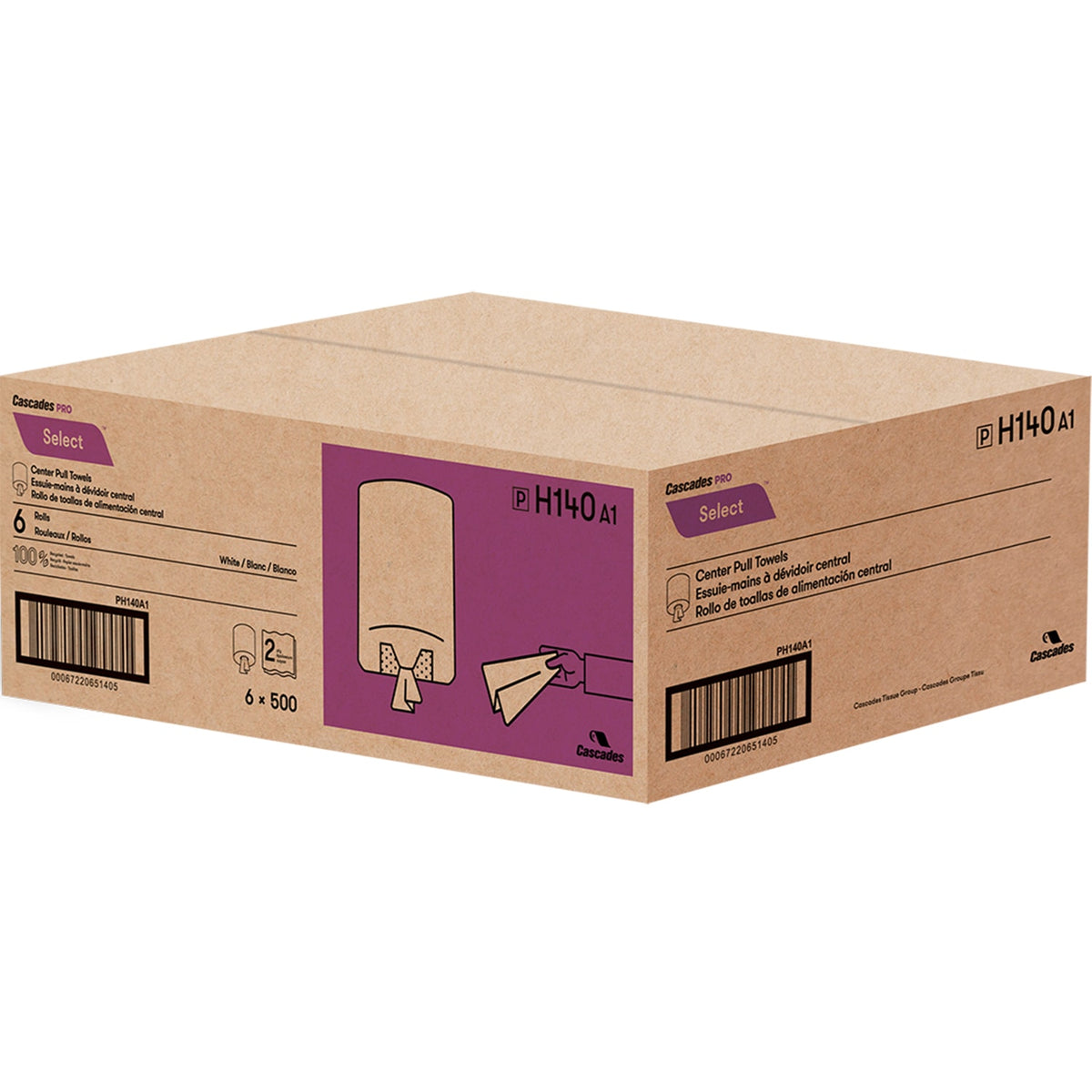 Cascades PRO Select® Centerpull Paper Towels 500 sh/ro X 6 Rolls/cs- H140