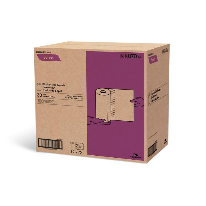 Cascades PRO Select® White Kitchen Roll Towels 2-Ply 70sh X 30 ro/cs  - K070