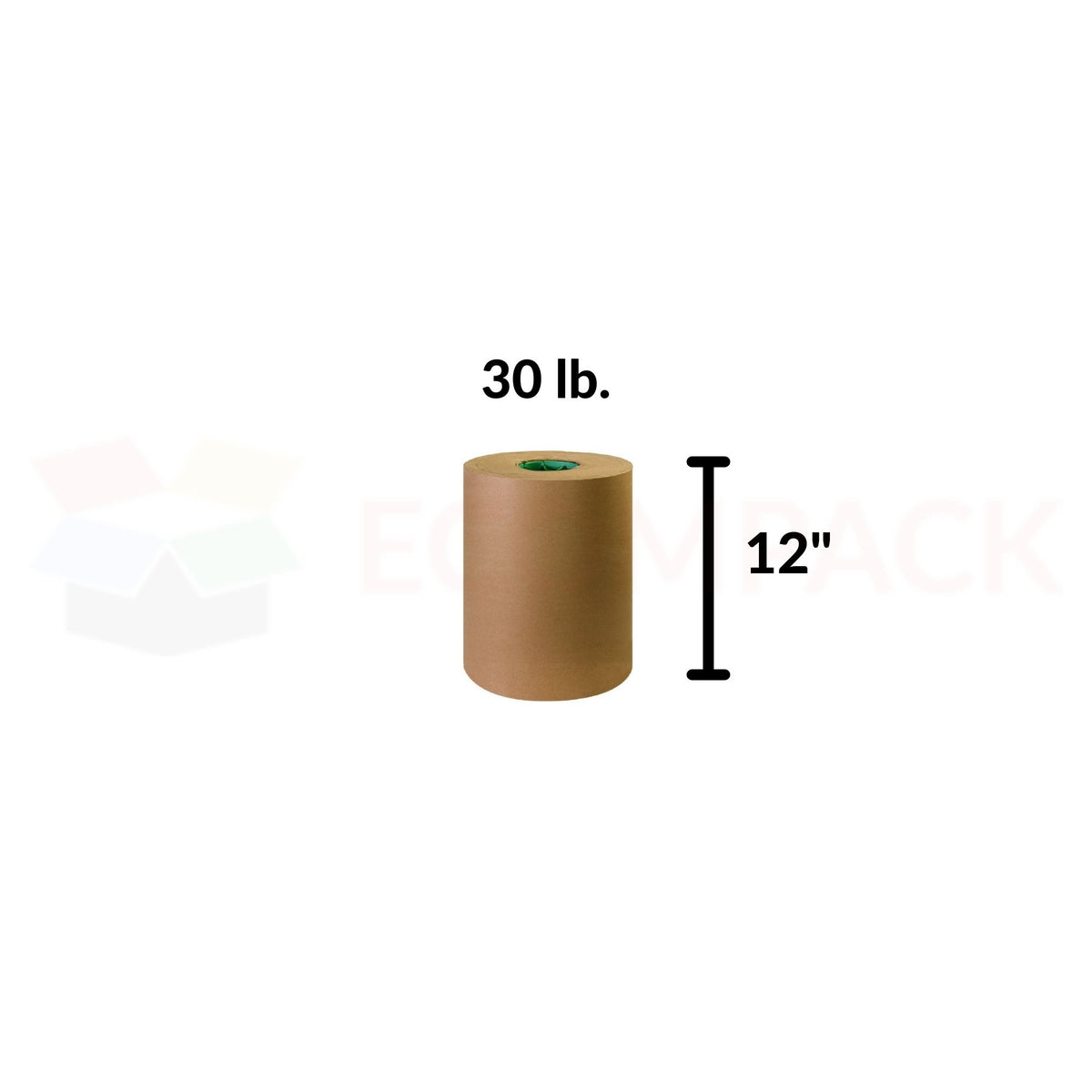Kraft Paper Roll 30 lb. 12&quot; x900&#39; Recycled