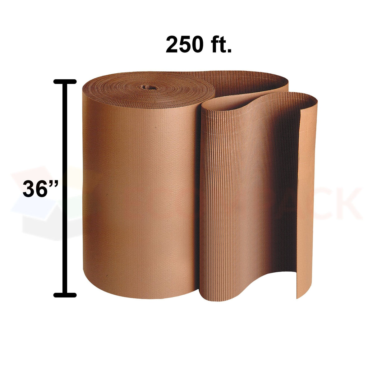 Single Face Kraft Corrugated Rolls C-Flute 36&quot; x 250&#39;
